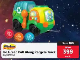 Makro Win Fun Go Green Pull Along Recycle Truck offer