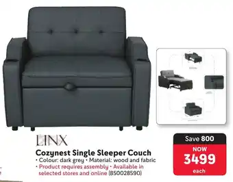 Makro Linx Cozynest Single Sleeper Couch offer