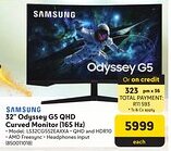 Makro Samsung 32" Odyssey G5 QHD Curved Monitor 165 Hz offer