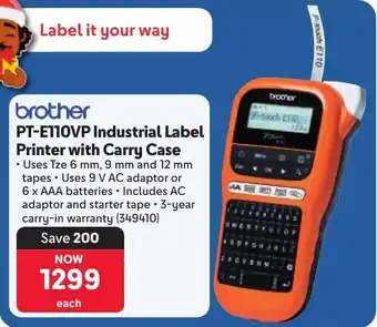 Makro Brother PT-E110VP Industrial Label Printer with Carry Case offer