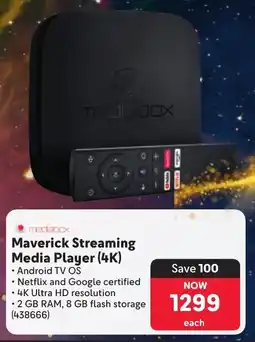Makro Mediabox Maverick Streaming Media Player 4K offer