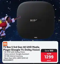 Makro Xiaomi TV Box S 3rd Gen 4K UHD Media Player Google TV, Dolby Vision offer