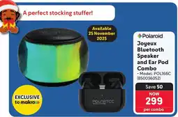 Makro Polaroid Joyeux Bluetooth Speaker and Ear Pod Combo offer
