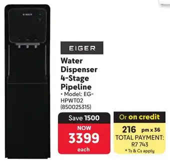 Makro Eiger Water Dispenser 4-Stage Pipeline offer