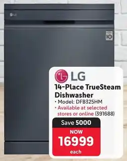 Makro LG 14-Place TrueSteam Dishwasher offer