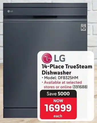 Makro LG 14-Place TrueSteam Dishwasher offer