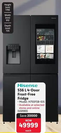 Makro Hisense 4-Door Frost-Free Fridge offer