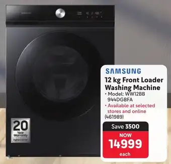 Makro SAMSUNG Front Loader Washing Machine offer