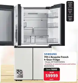 Makro SAMSUNG Bespoke French 4-Door Fridge offer