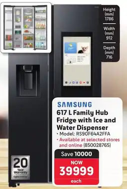 Makro SAMSUNG Family Hub Fridge with Ice and Water Dispenser offer