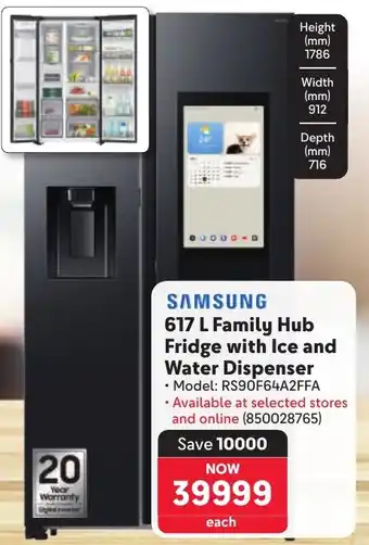 Makro SAMSUNG Family Hub Fridge with Ice and Water Dispenser offer