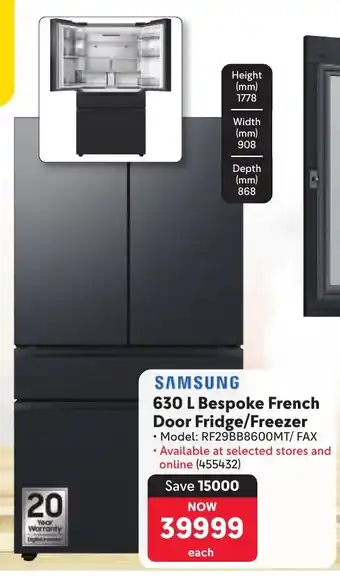 Makro SAMSUNG Bespoke French Door Fridge/ Freezer offer