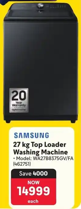 Makro SAMSUNG Top Loader Washing Machine offer