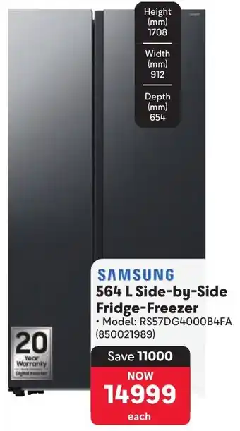 Makro SAMSUNG Side-by-Side Fridge-Freezer offer