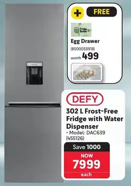 Makro DEFY Frost-Free Fridge with Water Dispenser offer