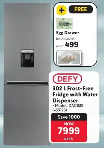 Makro DEFY Frost-Free Fridge with Water Dispenser offer