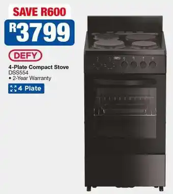 OK Furniture Defy 4 Plate Compact Stove DSS554 offer
