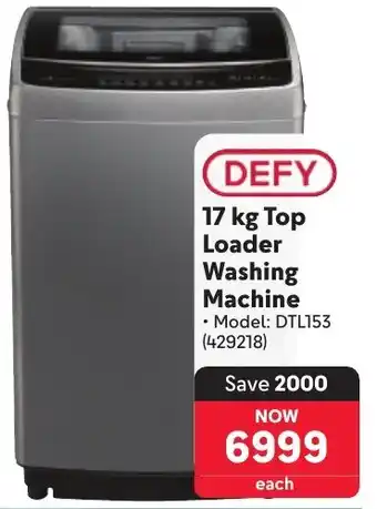 Makro DEFY Top Loader Washing Machine offer