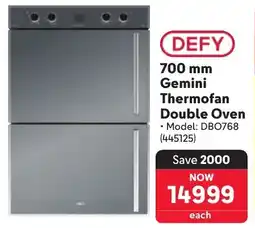 Makro DEFY Gemini Thermofan Double Oven offer
