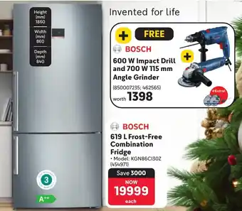 Makro BOSCH Frost-Free Combination Fridge offer