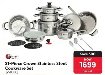 Makro Tissolli Crown Stainless Steel Cookware Set offer