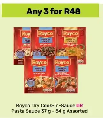 Game Royco Dry Cook-in-Sauce OR Pasta Sauce offer