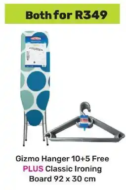 Game Gizmo Hanger 10+5 Free PLUS Classic Ironing Board 92 x 30 cm offer