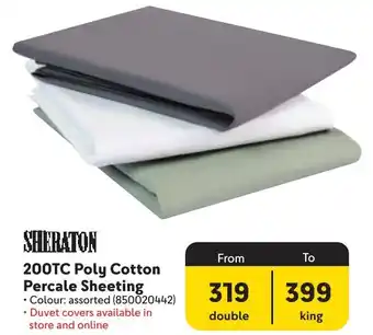 Makro Sheraton 200TC Poly Cotton Percale Sheeting offer