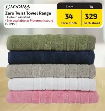 Makro Glodina Zero Twist Towel Range offer