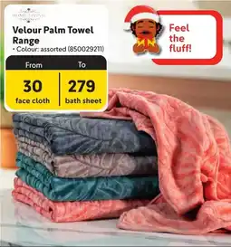 Makro Home Living Velour Palm Towel Range offer