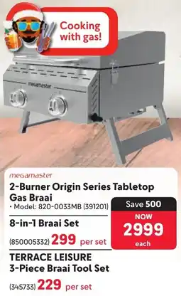 Makro Megamaster 2-Burner Origin Series Tabletop Gas Braai offer