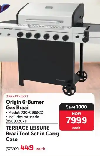 Makro Megamaster Origin 6-Burner Gas Braai offer