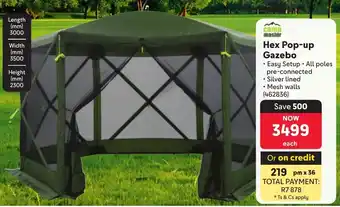 Makro Camp Master Hex Pop-up Gazebo offer