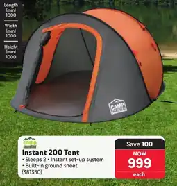 Makro Camp Master Instant 200 Tent offer