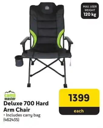 Makro Camp Master Deluxe 700 Hard Arm Chair offer