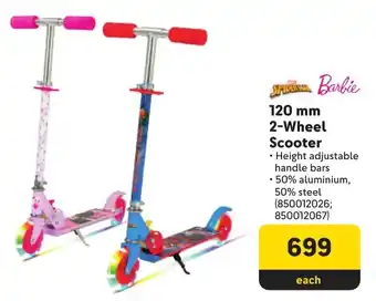 Makro Spiderman or Barbie 2-Wheel Scooter offer