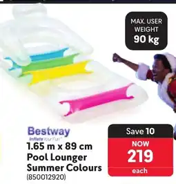 Makro Bestway Pool Lounger Summer Colours offer