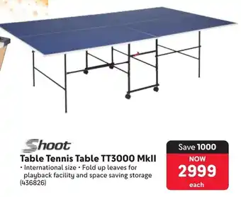 Makro Shoot Table Tennis Table TT3000 MkII offer
