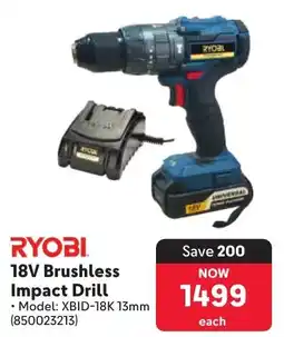 Makro RYOBI 18V Brushless Impact Drill offer