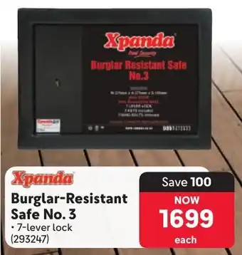 Makro Xpanda Burglar-Resistant Safe No. 3 offer