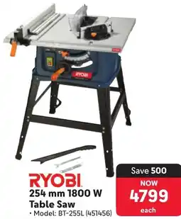 Makro RYOBI 1800 W Table Saw offer