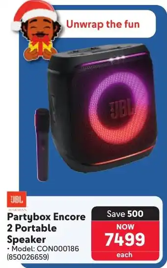 Makro JBL Partybox Encore 2 Portable Speaker offer