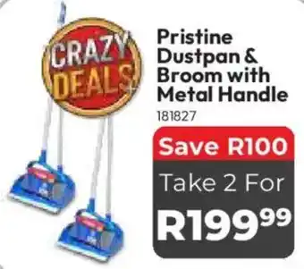 Crazy Plastics Pristine Dustpan & Broom with Metal Handle offer