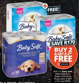 Checkers Baby Soft White/ Supreme Quilts Toilet Rolls offer
