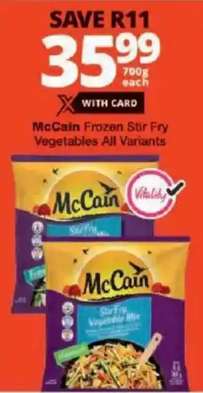 Checkers McCain Frozen Stir Fry Vegetables All Variants offer