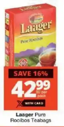Checkers Laager Pure Rooibos Teabags offer