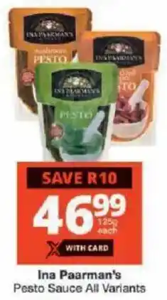 Checkers Ina Paarman's Pesto Sauce All Variants offer