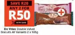 Checkers De Vries Double Velvet Biscuits All Variants offer