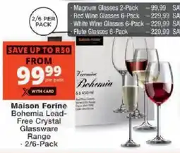 Checkers Maison Forine Bohemia Lead-Free Crystal Glassware Range offer