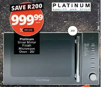 Checkers Platinum Silver Mirror Finish Microwave Oven offer